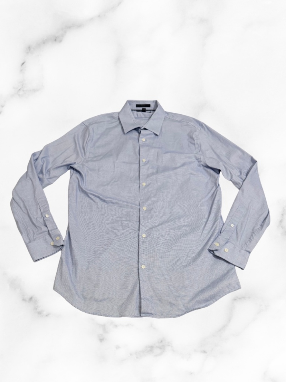 Mens Banana Republic Blue Button Down Dress Shirt, Slim Fit